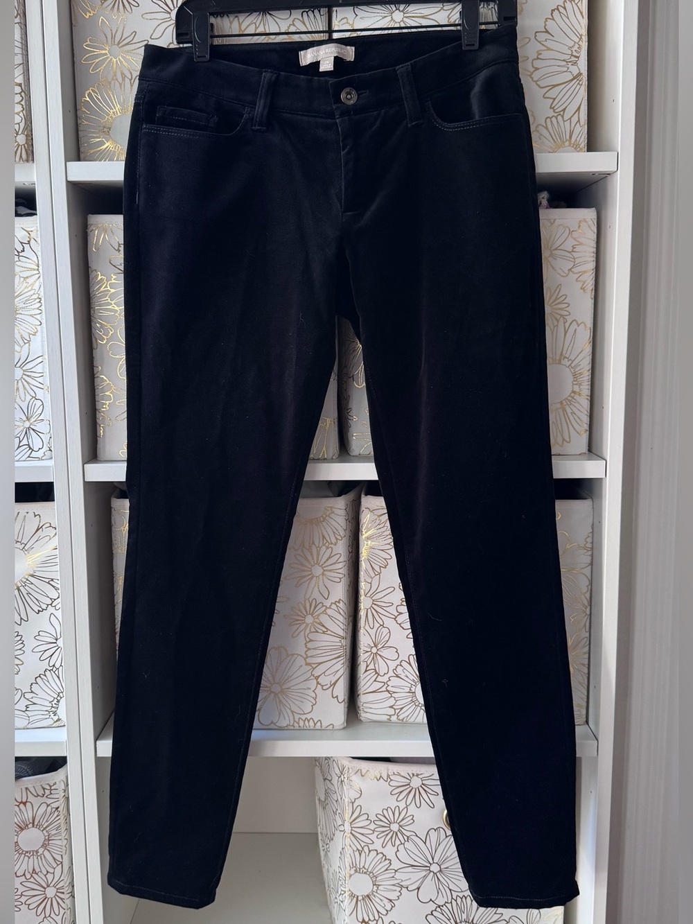 Banana Republic Black Velvet Skinny Jeans